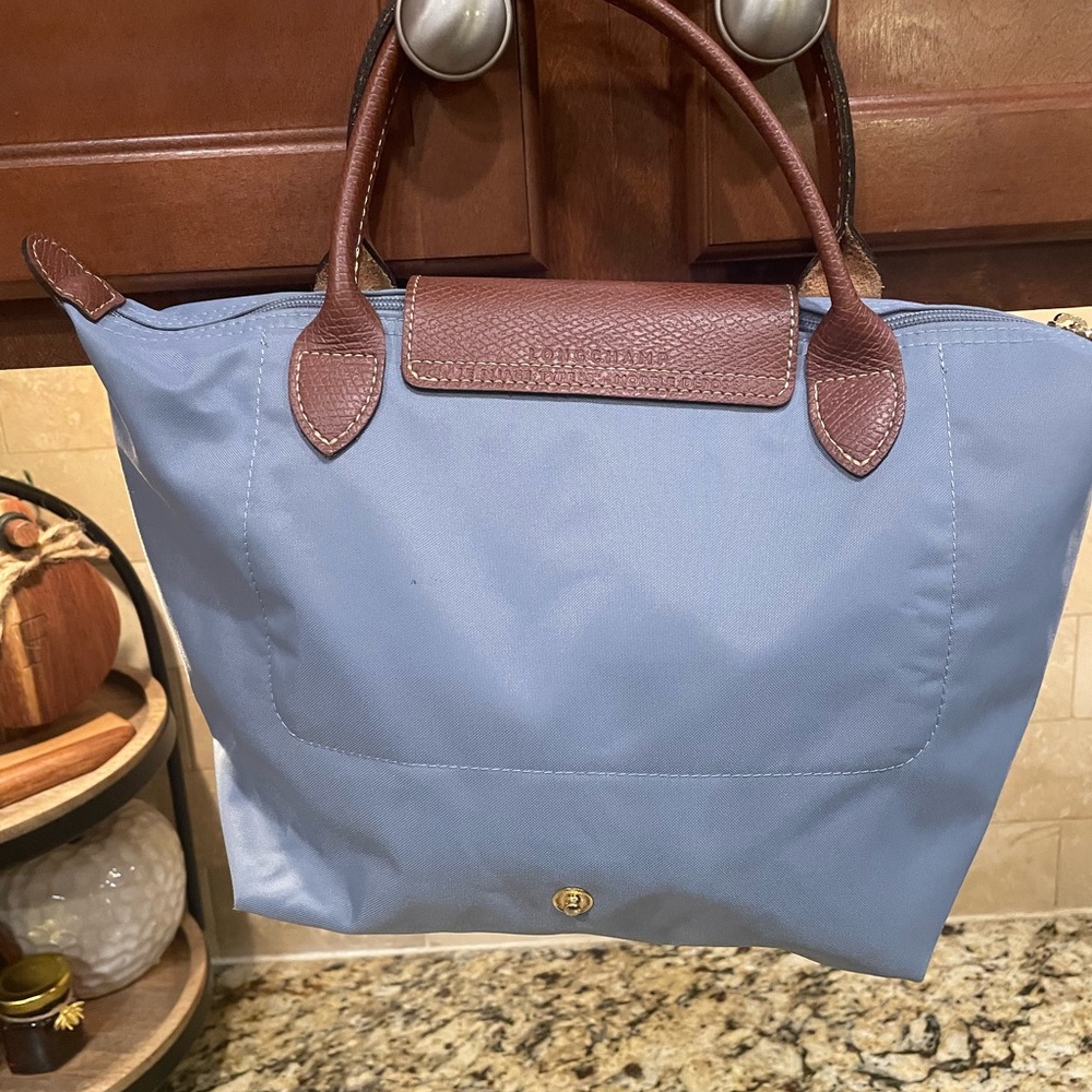 Longchamp  Le Pliage Top Handle Tote Fig Gray Travel Foldable
